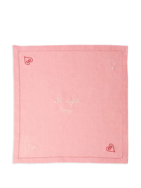 browns LAETITIA ROUGET heart-embroidered napkins (set of four) | Browns Table Linen