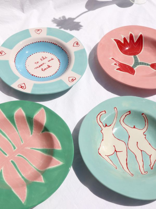 Browns LAETITIA ROUGET Multicolour To The Moon And Back Dinner Plate Set | Browns Plates & Bowls