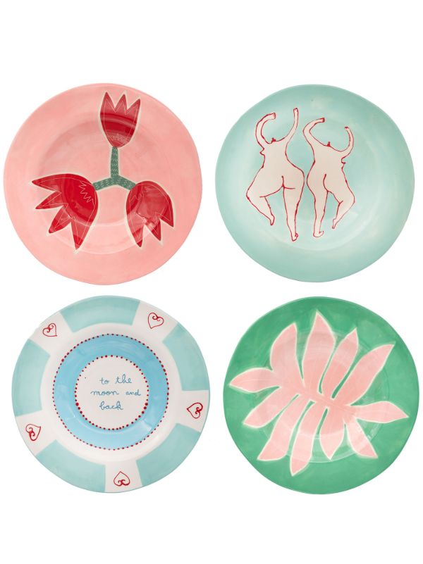 browns LAETITIA ROUGET Multicolour To The Moon And Back Dinner Plate Set | Browns Plates & Bowls
