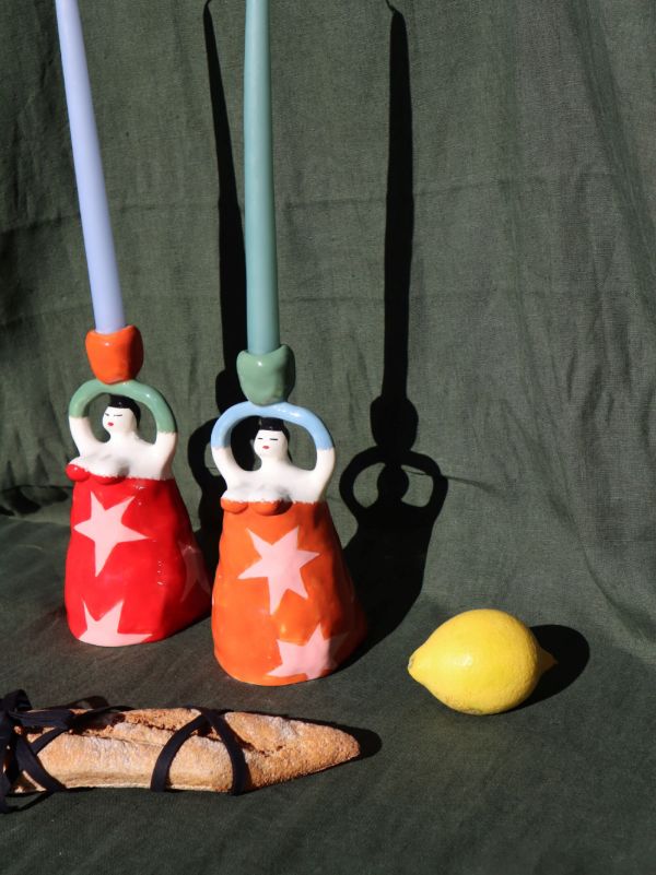 Browns LAETITIA ROUGET X Browns Porcelain Candle Holders (Set Of Two) | Browns Candle Holders