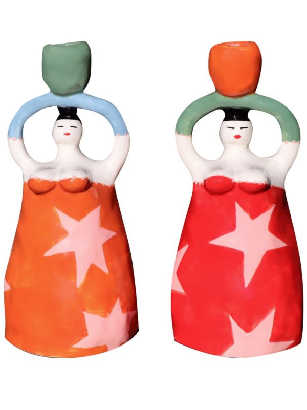 browns LAETITIA ROUGET x Browns Porcelain Candle Holders (Set Of Two) | Browns Candle Holders