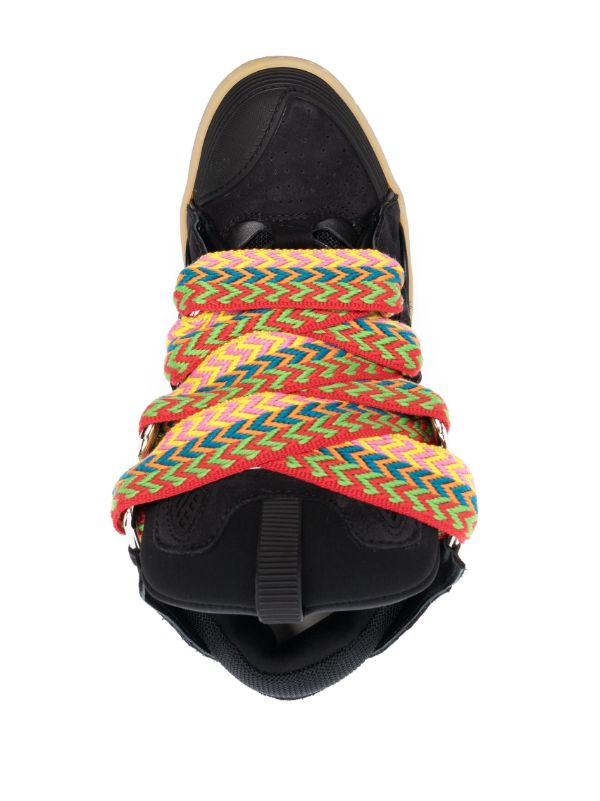Browns Lanvin Black Curb Suede Sneakers | Browns Low-Tops