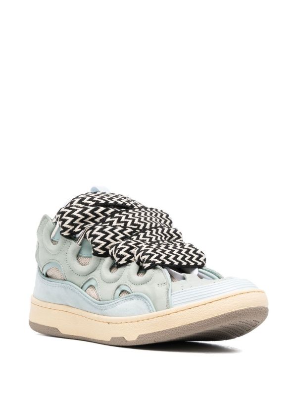 Browns Lanvin Blue Curb Leather Sneakers | Browns Low-Tops