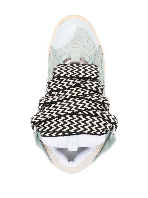 Browns Lanvin Blue Curb Leather Sneakers | Browns Low-Tops