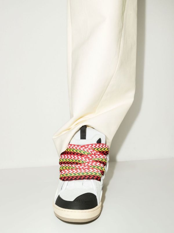 Browns Lanvin White Curb Low Top Leather Trainers | Browns Low-Tops