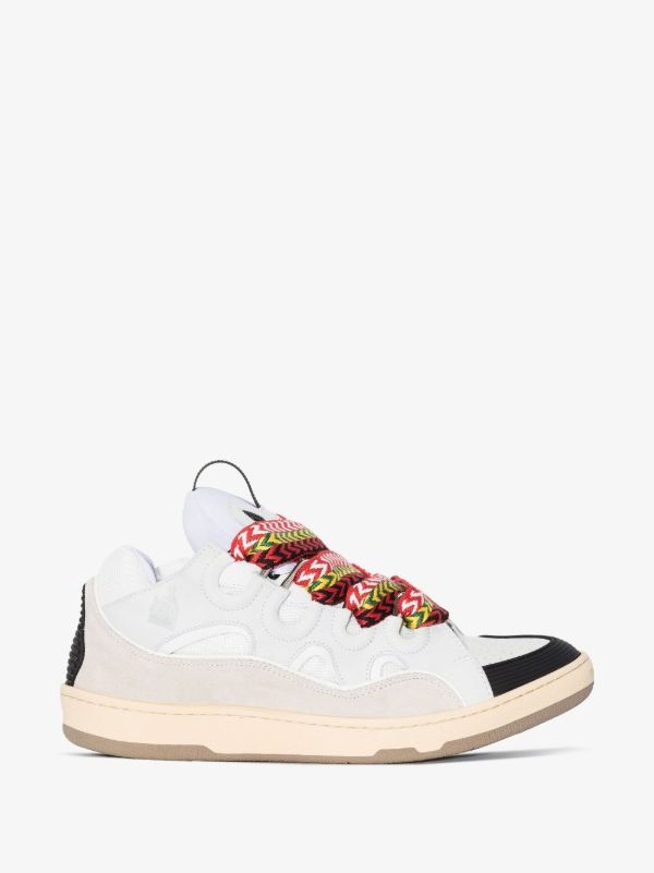 browns Lanvin white Curb low top leather trainers | Browns Low-Tops