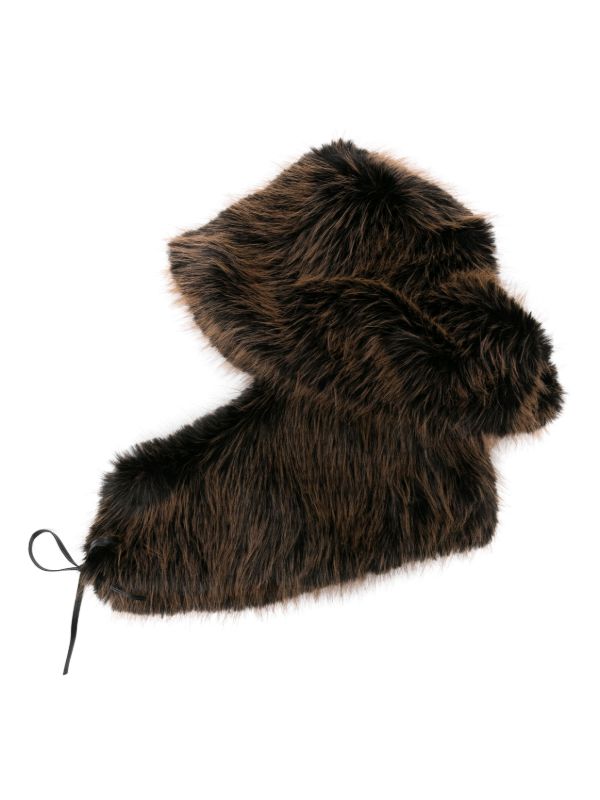 browns Lanvin X Future Brown Faux-Fur Hat | Browns Hats