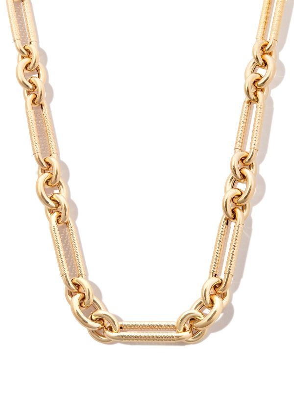 browns Lauren Rubinski 14k yellow gold diamond encrusted chain necklace | Browns Necklaces