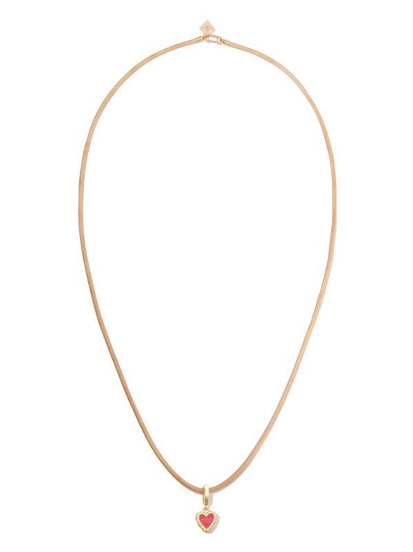 Browns Lauren Rubinski 14K Yellow Gold Messy Heart Pendant Necklace | Browns Fine Necklaces