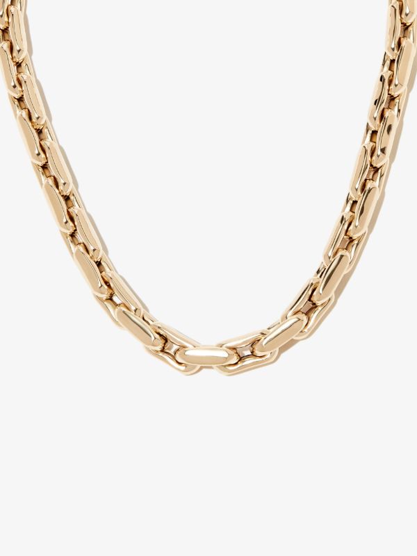 Browns Lauren Rubinski 14K Yellow Gold Small Square Link Necklace | Browns Necklaces