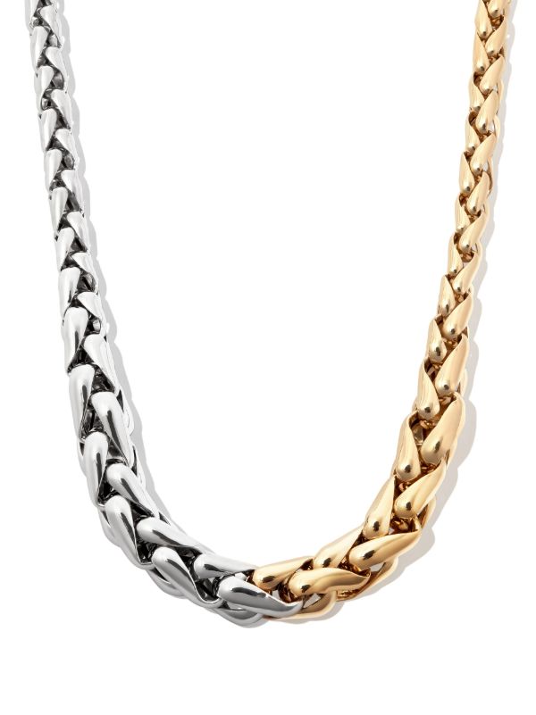 browns Lauren Rubinski 14K yellow gold two-tone twist chain necklace | Browns Necklaces