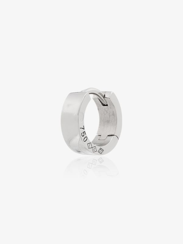 browns Le Gramme 18K white gold La 1.2g polished Ribbon hoop earring | Browns Earrings