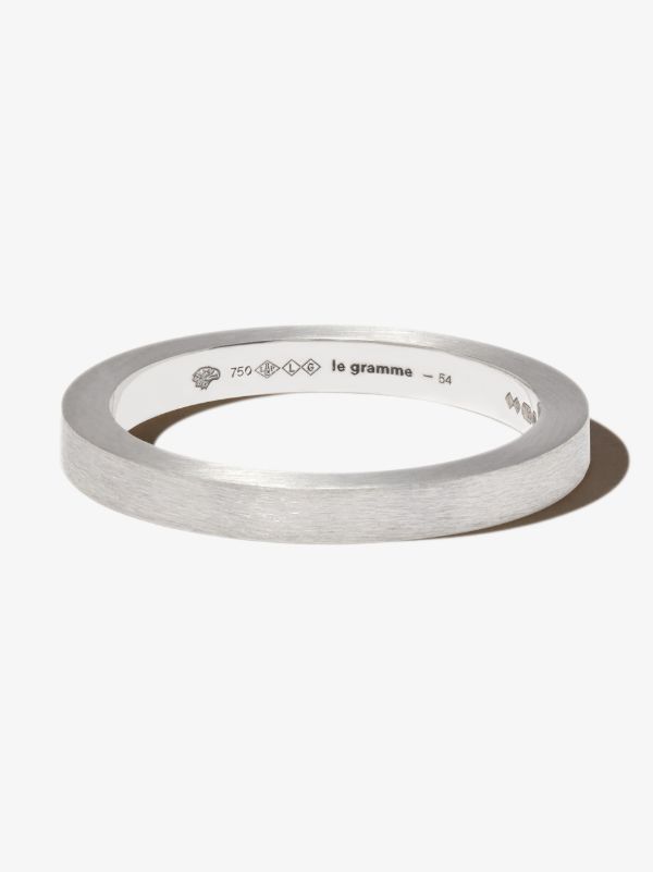 browns Le Gramme 18K White Gold La 5g Brushed Ribbon Ring | Browns Rings