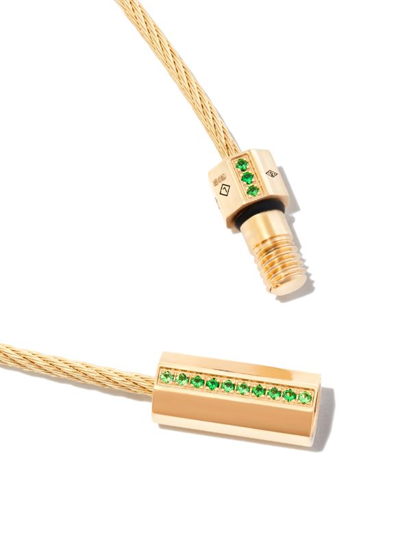 Browns Le Gramme 18K Yellow Gold Le 10g Polished Tsavorite Cable Bracelet | Browns Bracelets