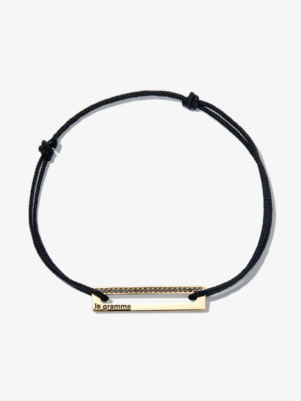 browns Le Gramme 18K Yellow Gold Le 2.5g Diamond perforated Cord Bracelet | Browns Bracelets