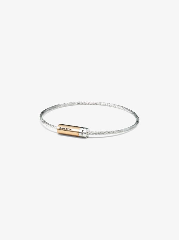 browns Le Gramme 18kt gold and silver 9g polished bicolor cable bracelet | Browns Bracelets