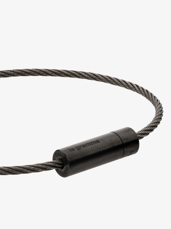Browns Le Gramme Black Sterling Silver Le 5g Brushed Cable Bracelet | Browns Bracelets