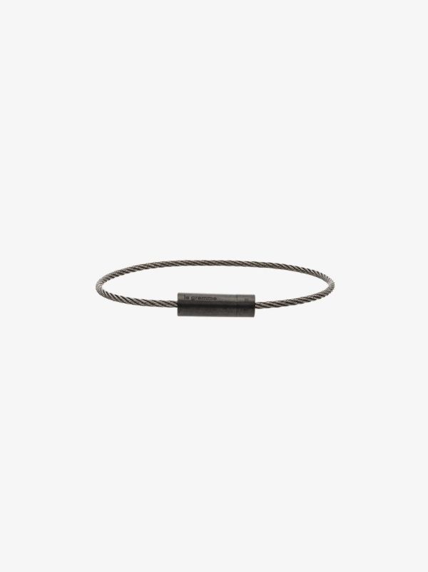 browns Le Gramme black sterling silver Le 5g brushed cable bracelet | Browns Bracelets