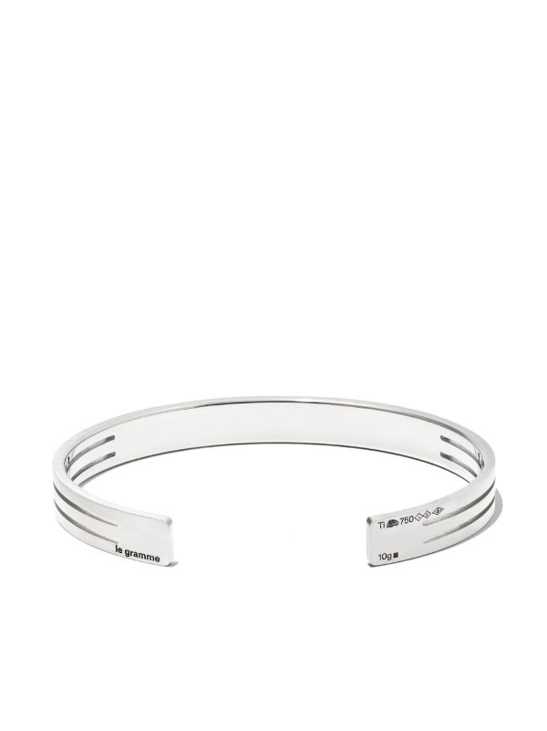 Browns Le Gramme Silver-Tone Le 9g Brushed Punched Ribbon Bracelet | Browns Bracelets