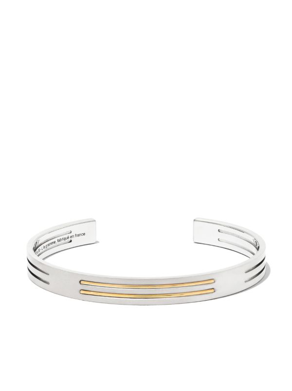 browns Le Gramme Silver-Tone Le 9g Brushed Punched Ribbon Bracelet | Browns Bracelets
