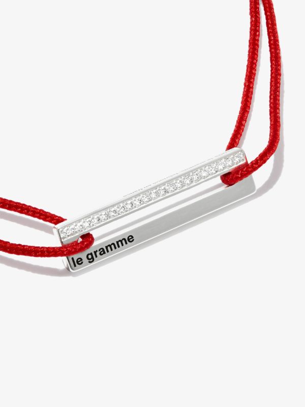 Browns Le Gramme Sterling Silver 1.7g Crystal Embellished Cord Bracelet | Browns Bracelets