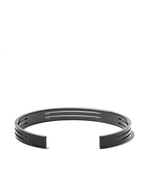 Browns Le Gramme Titanium Le 9g Brushed Punched Ribbon Bracelet | Browns Bracelets