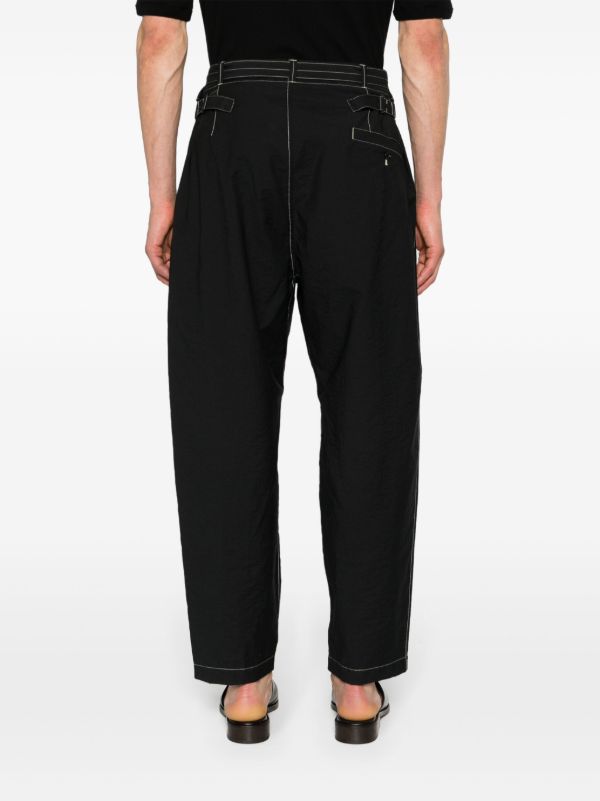 Browns LEMAIRE Black Belted Tapered-Leg Trousers | Browns Tapered Pants