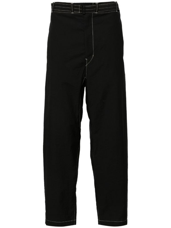 browns LEMAIRE Black Belted Tapered-Leg Trousers | Browns Tapered Pants