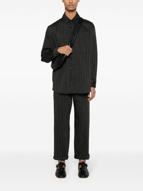 Browns LEMAIRE Brown Striped Cotton-silk Shirt | Browns Shirts