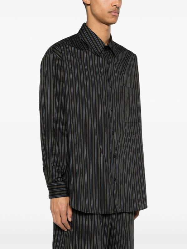 Browns LEMAIRE Brown Striped Cotton-silk Shirt | Browns Shirts