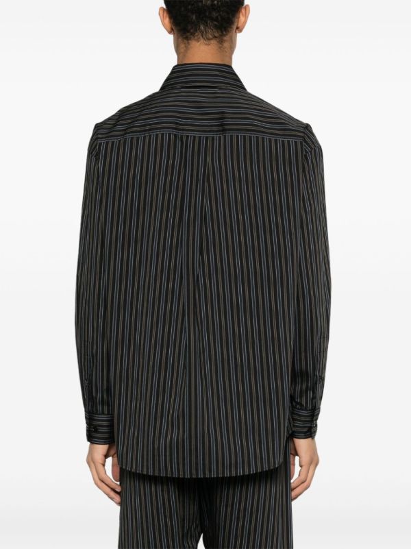 Browns LEMAIRE Brown Striped Cotton-silk Shirt | Browns Shirts