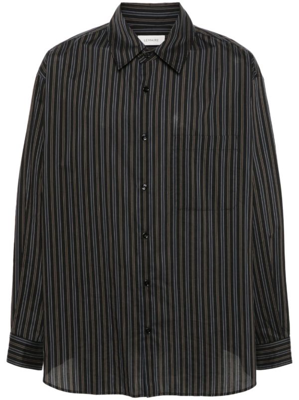 browns LEMAIRE brown striped cotton-silk shirt | Browns Shirts