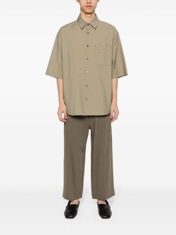 Browns LEMAIRE Green Short-Sleeve Cotton Shirt | Browns Shirts