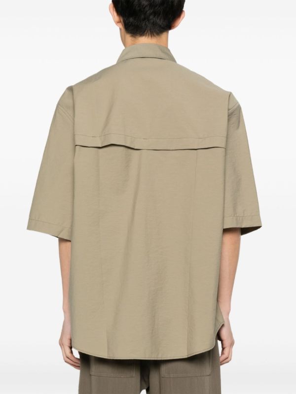 Browns LEMAIRE Green Short-Sleeve Cotton Shirt | Browns Shirts
