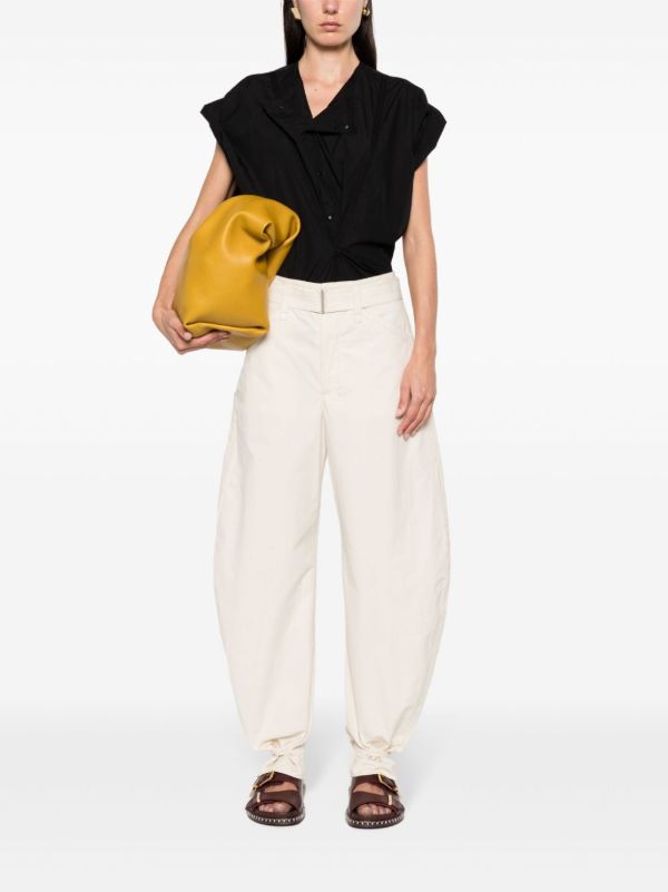 Browns LEMAIRE Neutral Belted Tapered-Leg Trousers | Browns Tapered Pants