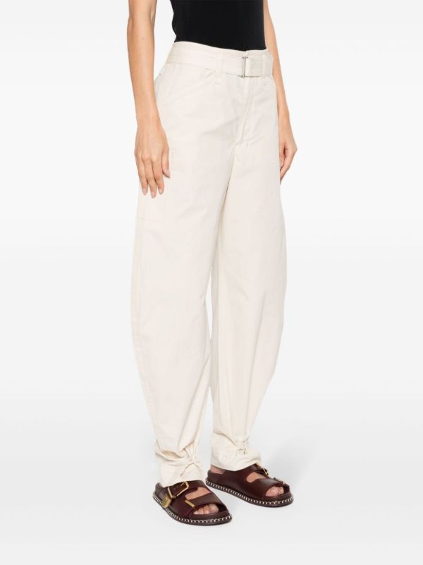 Browns LEMAIRE Neutral Belted Tapered-Leg Trousers | Browns Tapered Pants