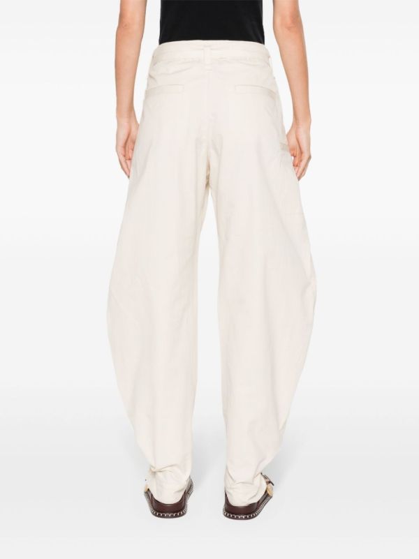 Browns LEMAIRE Neutral Belted Tapered-Leg Trousers | Browns Tapered Pants