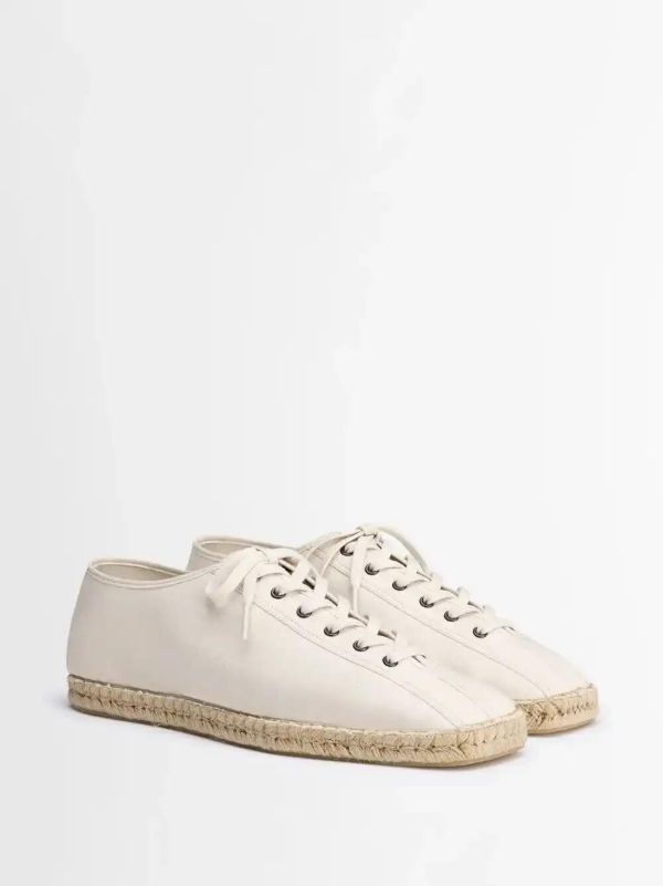 Browns LEMAIRE White Cotton Lace-Up Espadrilles | Browns Espadrilles