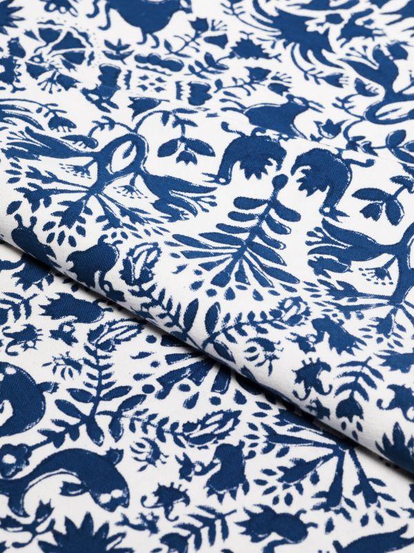 Browns Les-Ottomans Blue Printed Cotton Tablecloth | Browns Table Linen