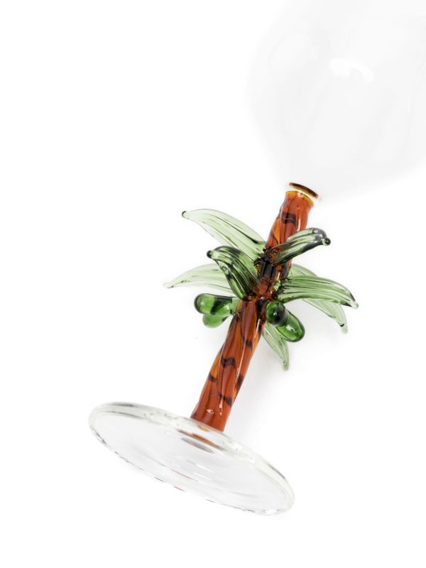 Browns Les-Ottomans Brown Palm Tree Glass | Browns Glassware
