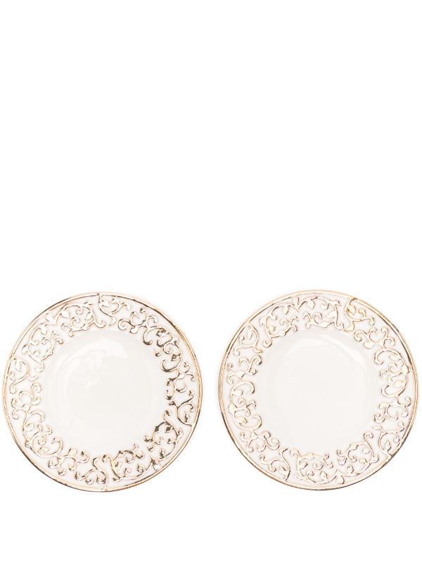 browns Les-Ottomans Engraved Plates (Set of Two) | Browns Plates & Bowls