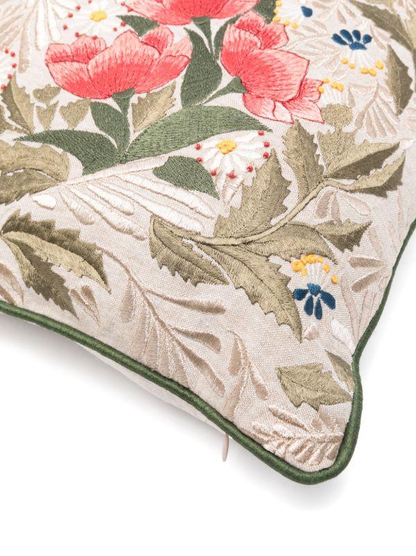Browns Les-Ottomans Garden-embroidered Cushion (50cm X 50cm) | Browns Cushions