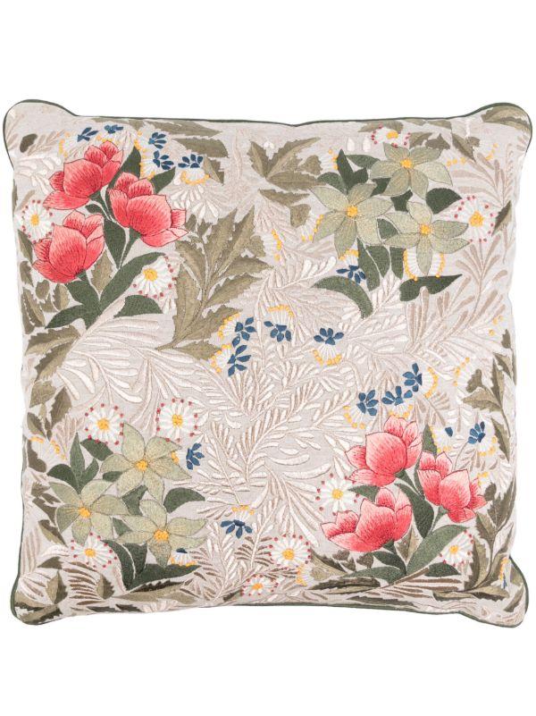 browns Les-Ottomans garden-embroidered cushion (50cm x 50cm) | Browns Cushions