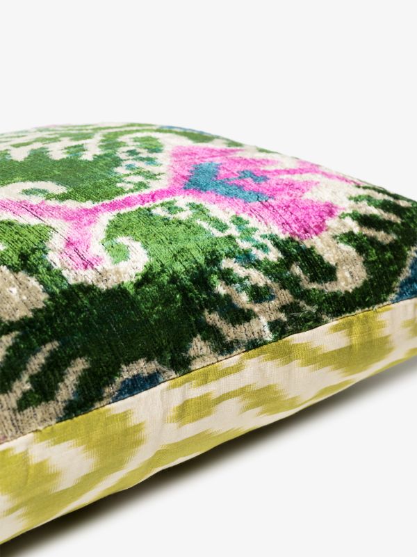 Browns Les-Ottomans Multicoloured Ikat Silk Reversible Cushion | Browns Cushions