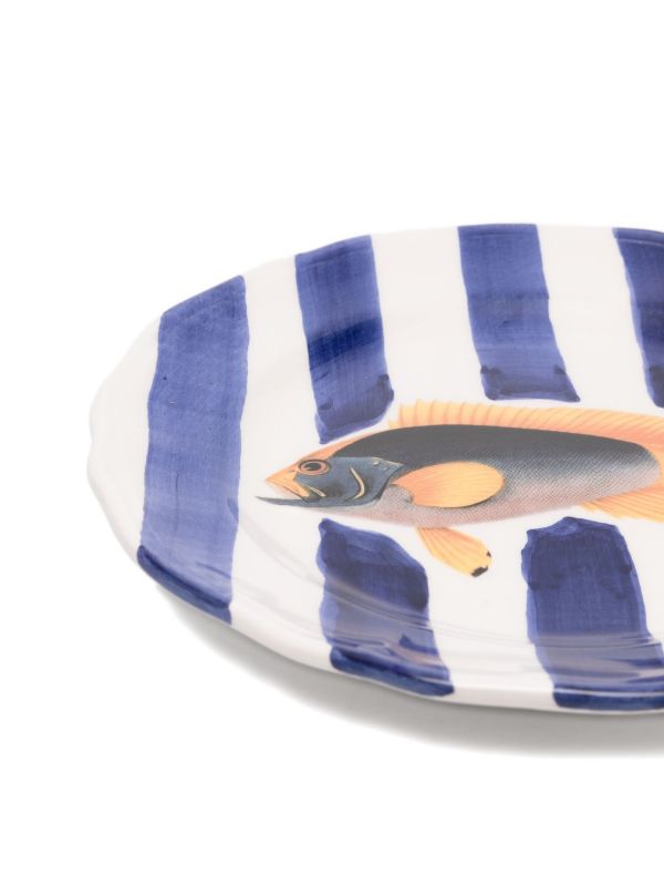 Browns Les-Ottomans Sea Stripes Plates (set Of Four) | Browns Plates & Bowls