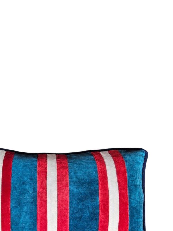 Browns Les-Ottomans Striped Velvet Cushion (60cm X 40cm) | Browns Cushions