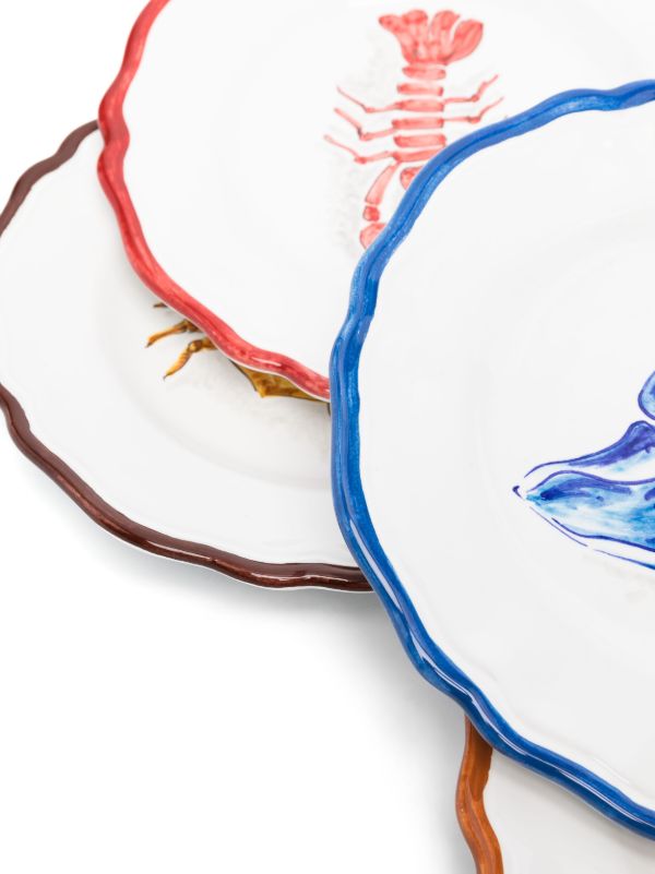 Browns Les-Ottomans White La Menagerie D'été Ceramic Salad Plate Set | Browns Plates & Bowls