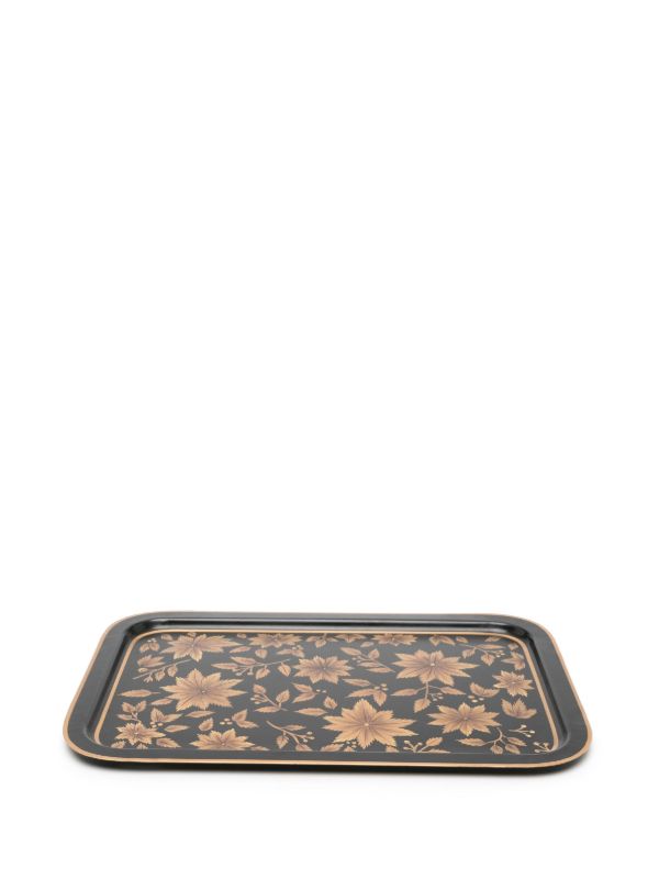Browns Les-Ottomans X Browns Black Floral-Print Iron Tray | Browns Trays