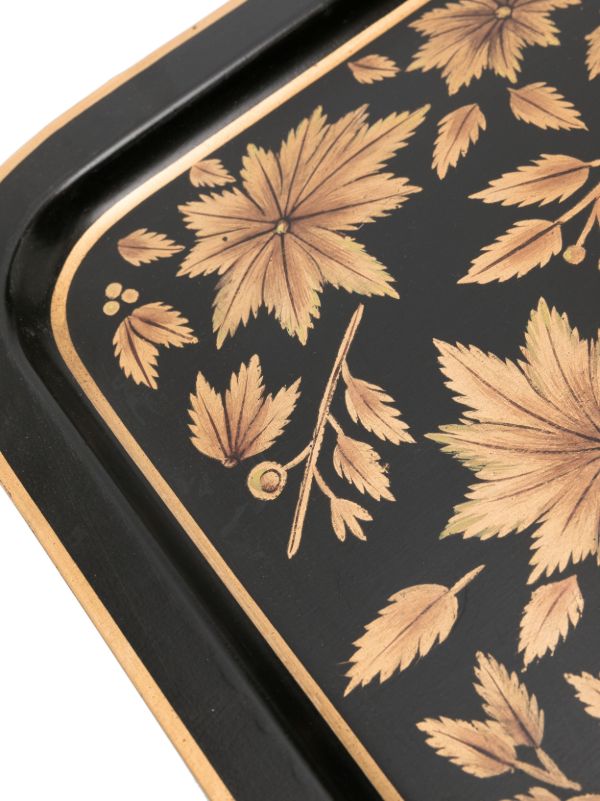 Browns Les-Ottomans X Browns Black Floral-Print Iron Tray | Browns Trays