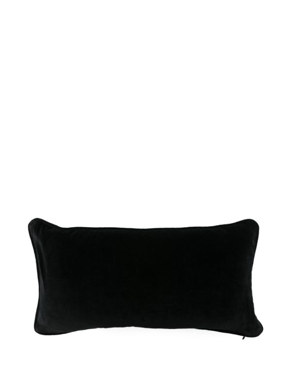 Browns Les-Ottomans X Browns Black Leaf-Embroidered Velvet Cushion | Browns Cushions